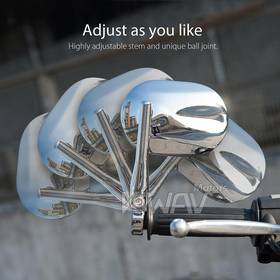 Stark chrome bar end mirrors for 7/8, 1 Inch handlebars clamp-on type