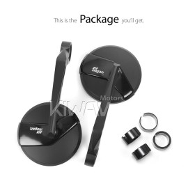 Missie black bar end mirrors for 7/8, 1 Inch handlebars clamp-on type