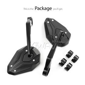 ViperII black bar end mirrors for 7/8, 1 Inch handlebars clamp-on type