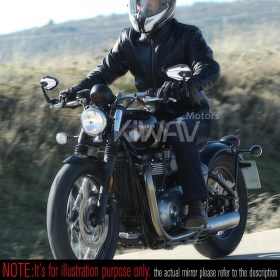 4Rizz white bar end mirrors for 7/8, 1 Inch handlebars clamp-on type