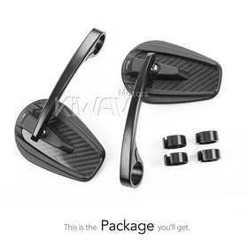 Mamba glossy carbon bar end mirrors for 7/8, 1 Inch handlebars clamp-on type