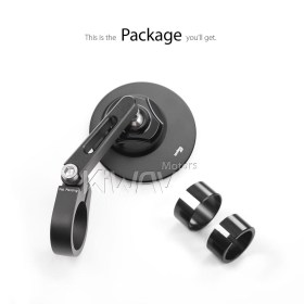 Orbii black bar end mirror a piece for 7/8, 1 Inch handlebars clamp-on type