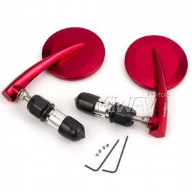 65N round bar end mirrors red (a pair)