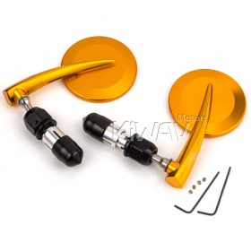 65N round bar end mirrors orange gold (a pair)