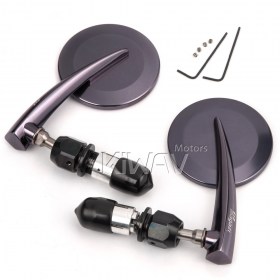 65N round bar end mirrors gray (a pair)