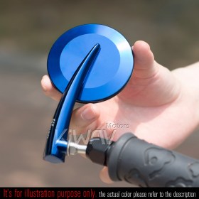 65N round bar end mirrors blue (a pair)