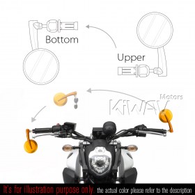 2.5Inch round bar end mirrors black (a pair) 65N