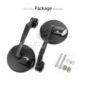 Missie black heavy weight bar end mirrors compatible with BMW M12 threaded handlebar