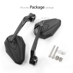 4Rizz black heavy weight bar end mirrors compatible with BMW M12 threaded handlebar