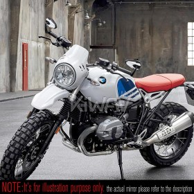4Rizz white heavy weight bar end mirrors compatible with BMW M12 threaded handlebar