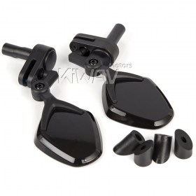 Petal black bar end mirrors for bicycle a pair