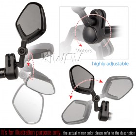 Petal silver bar end mirrors for bicycle a pair