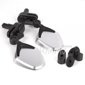 Petal silver bar end mirrors for bicycle a pair