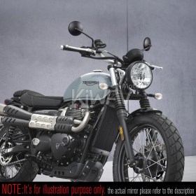バイクミラー　イクリプス　黒　25mmハンドルつき、貫通式ミラーホール付きのトライアンフモデル用