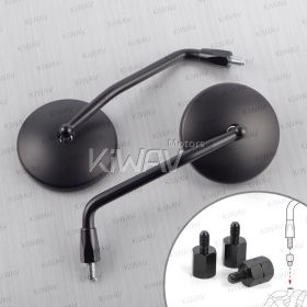 Eclipse black mirrors for 8mm scooters and motorcycles