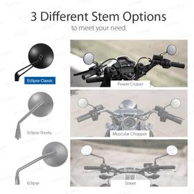 Eclipse black CNC aluminum stem for Metric 10mm bikes & most Harley Davidson