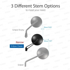 Eclipse black CNC aluminum stem for 8mm scooters and motorcycles