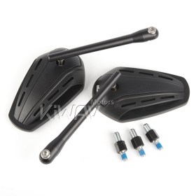 Zipper black mirrors for 8mm scooters and motorcycles