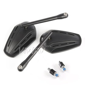 バイクミラー　ジッパー　黒　5/16"-24　ハーレー　Street 500/750用