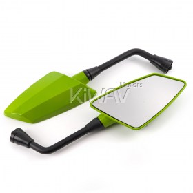 Hawk green mirrors for M10 metric bike