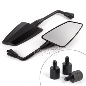Hawk black mirrors for 8mm scooters and motorcycles