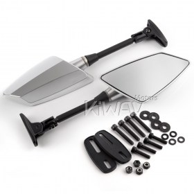 Hawk silver fairing mount mirrors for sportsbike