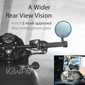Bob black bar end mirrors compatible with BMW