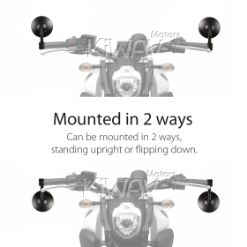 バーエンドミラー: バーエンドミラー ボブ 黒 12mmネジ式 BMWに適用