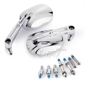 Stark chrome mirrors compatible with M10 metric bike & Harley Davidson