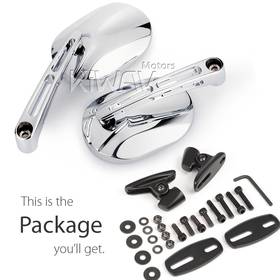 Stark chrome fairing mount mirrors w/ black adapter