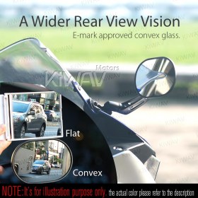 Stark black fairing mount mirrors w/ chrome adapter
