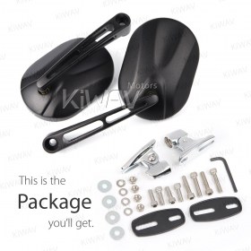 Stark black fairing mount mirrors w/ chrome adapter