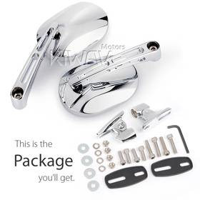 Stark chrome fairing mount mirrors w/ chrome adapter