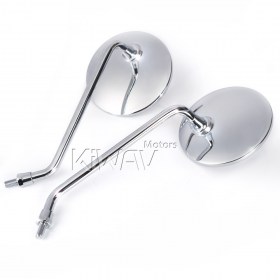 Super Round chrome rear view mirrors universal fit for 8mm scooter