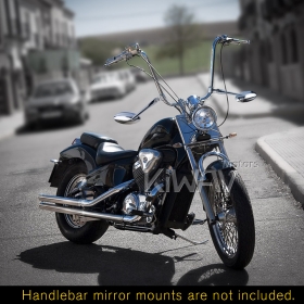 Ultra chrome mirrors compatible with M10 metric bike & Harley Davidson