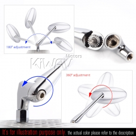 Ultra chrome mirrors compatible with M10 metric bike & Harley Davidson