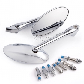 Ultra chrome mirrors compatible with M10 metric bike & Harley Davidson
