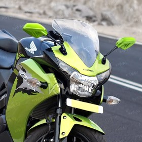 Fin green fairing mount mirrors for sportsbike