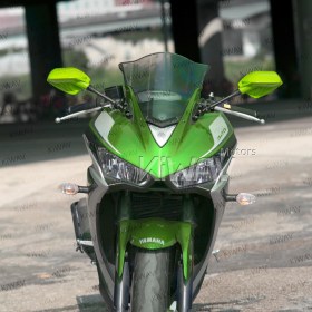 Fin green fairing mount mirrors for sportsbike