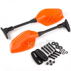 Fin orange fairing mount mirrors for sportsbike