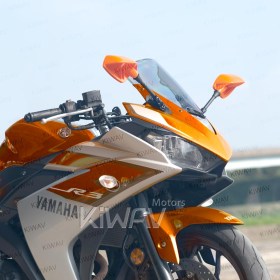 Fin orange fairing mount mirrors for sportsbike