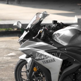 Fin silver fairing mount mirrors for sportsbike