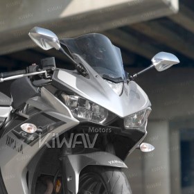 Fin silver fairing mount mirrors for sportsbike