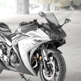 Fin silver fairing mount mirrors for sportsbike