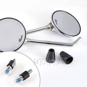 Roundie chrome mirrors compatible with Harley Davidson Street 500/750