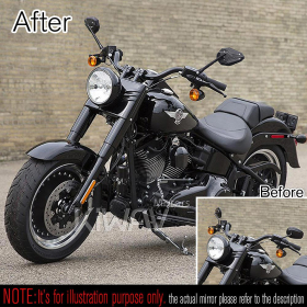ViperII black mirrors compatible with M10 metric bike & Harley Davidson