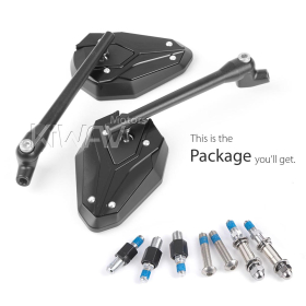 ViperII black mirrors compatible with M10 metric bike & Harley Davidson