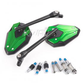 ViperII all green rear view mirrors universal fit for 10mm mirror thread and Harley Davidson