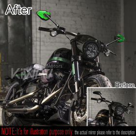 ViperII all green rear view mirrors universal fit for 10mm mirror thread and Harley Davidson