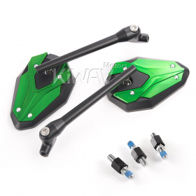 ViperII all green rear view mirrors universal fit for 8mm mirror thread
